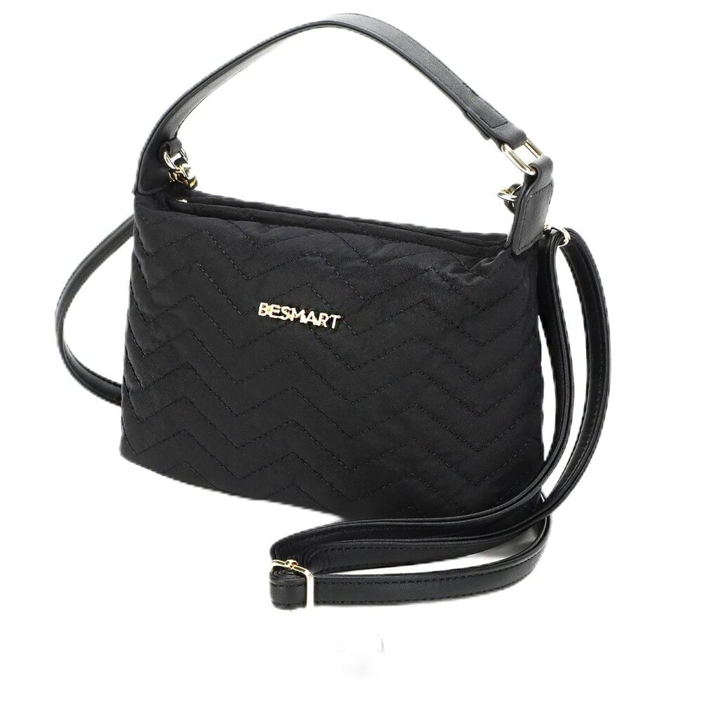BE SMART Small Women Crossbody Bag with Wavy Embroidery Design Lightweight